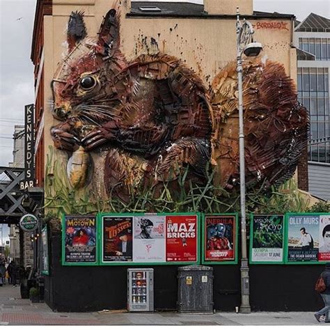 Giant red squirrel sculpture in central Dublin - Wanted in Europe