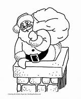 Santa Going Down Chimney Coloring Pages sketch template