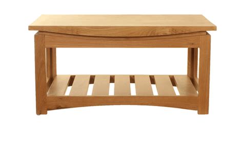 Solid Oak Coffee Table with Shelf [Roscoe] | Cheap-Furniture