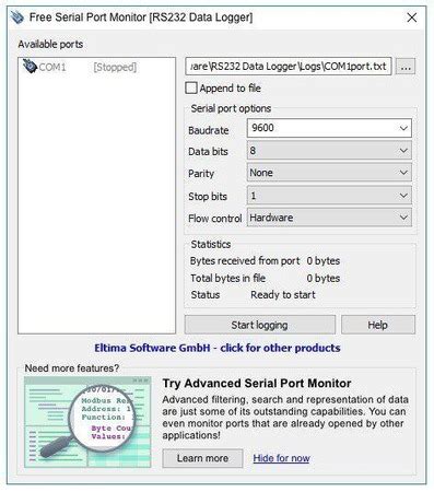 Serial port monitor windows 10 free