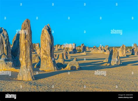 Sunset over the Pinnacles desert in Australia Stock Photo - Alamy