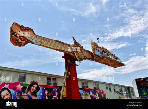 Ocean City boardwalk amusement park rides Stock Photo - Alamy