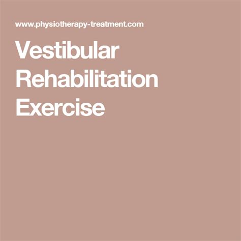 Vestibular Rehabilitation Exercises Patient Handout