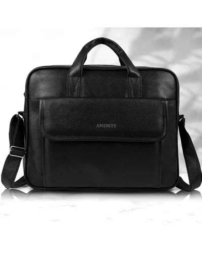 15.6 Inch Amenity Black Leather Laptop Bag at Rs 2000 in New Delhi | ID: 2852048754297