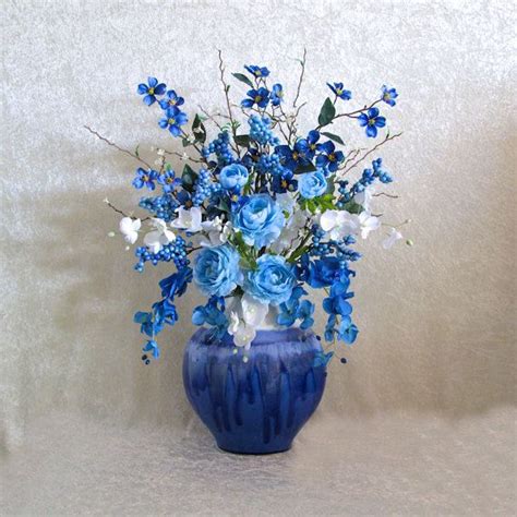 Blue Silk Flower Arrangements - Arrangements Artificial Arrangement Hydrangeas Fleurs ...