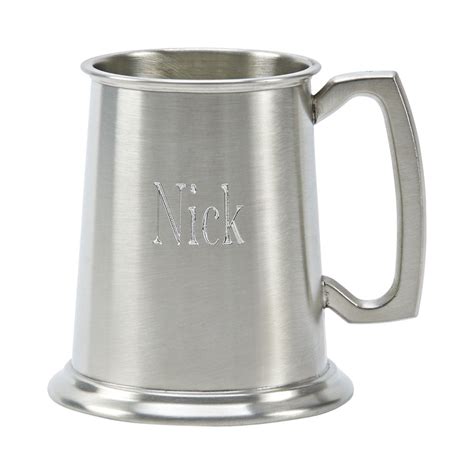 Personalized 16 oz. Matte Finish Pewter Beer Tankard Mug - Famous Favors