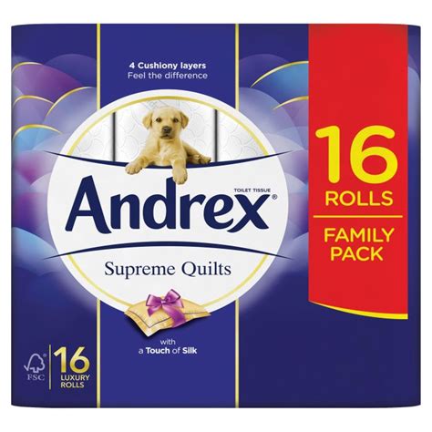 ANDREX SUPREME QUILTS, QUILTED TOILET ROLL 16 ROLLS