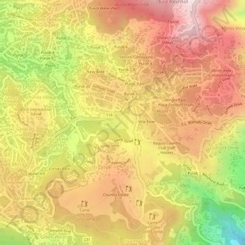 Baguio Botanical Garden topographic map, elevation, terrain