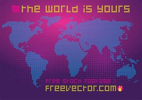 Free Dotted World Map Free Vector | Vector free, Map vector, World map