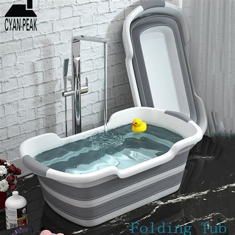 1PC Portable Folding Bathtub Baby Shower Portable Silicone Capacity ...