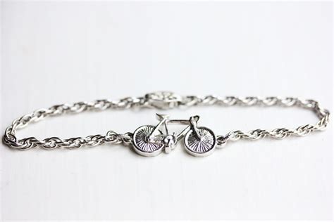 Silver Bike Chain Bracelet - Etsy