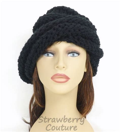 Unique Etsy Crochet and Knit Hats and Patterns Blog by Strawberry Couture : Black Knit Hat ...