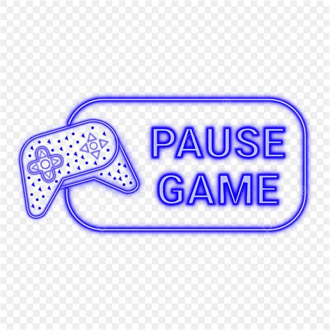 Play Pause Button Vector Hd Images, Neon Gamestrike Blue Pause Button ...