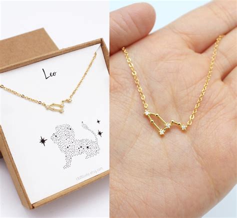 Leo Necklace Leo Jewelry Constellation Necklace Zodiac - Etsy