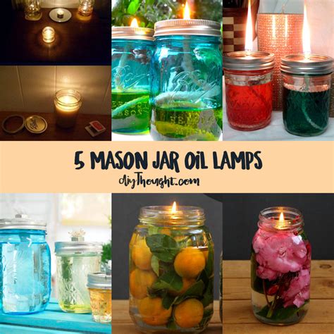 5 Mason Jar Oil Lamps - diy Thought
