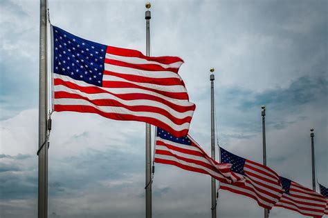 American Flags at Half-Staff Photograph by Stuart Litoff - Fine Art America