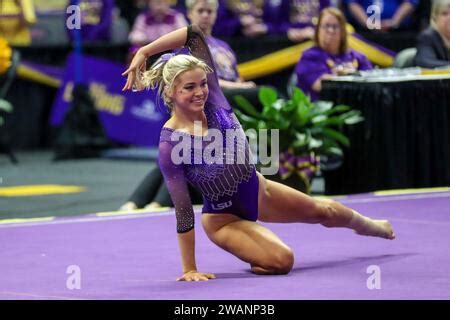 January 05, 2024: LSU's Olivia ''Livvy'' Dunne warms up on the floor ...