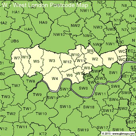 West London Postcode Area and District Maps in Editable Format