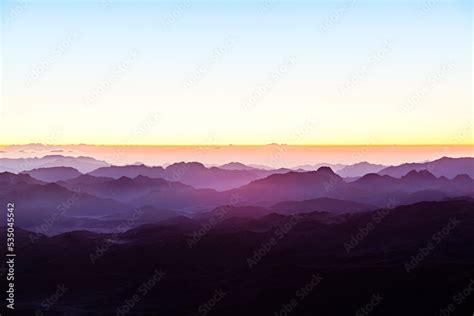 Sunrise at the mount Sinai. Sinai peninsula, Egypt Stock Photo | Adobe ...