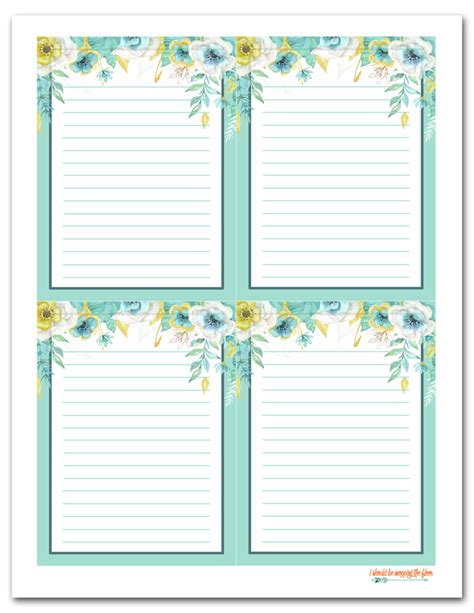 Free Printable Floral Gift Tags and Coordinating Lined Note Cards | Free printable stationery ...