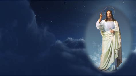 Jesus Christ With Background Of Blue Sky Clouds And Stars HD Jesus Wallpapers | HD Wallpapers ...