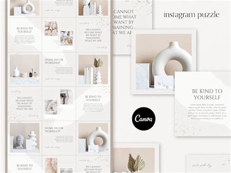 Instagram Puzzle Template for Canva Instagram Template | Etsy