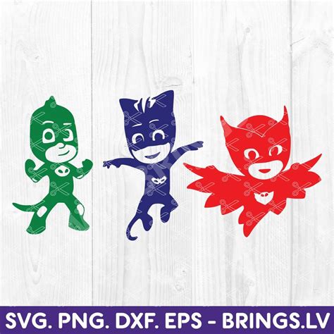 dxf PJ Masks svg png silhouette png PJ Masks svg files for cricut dxf svg clipar PJ Masks bundle ...