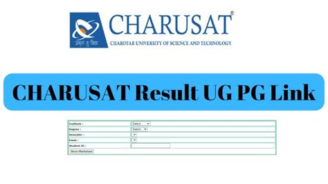 CHARUSAT Result 2024 UG PG Link (Out) www.charusat.ac.in Odd & Even Semester