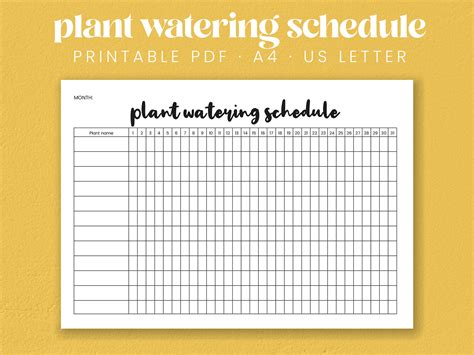 Plant Watering Schedule Houseplant Care Watering Tracker | Etsy