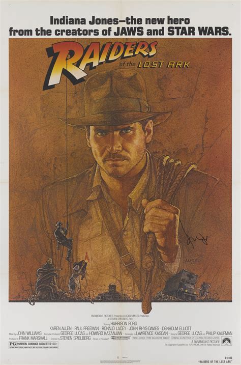 RAIDERS OF THE LOST ARK (1981) POSTER, US, SIGNED BY HARRISON FORD | Original Film Posters ...