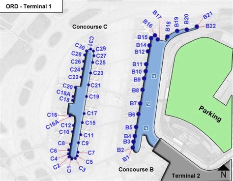 Chicago OHare Airport ORD Terminal 1 Map