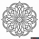 Floral Mandala Coloring Page  Easy Drawing Guides sketch template