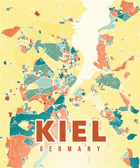 Kiel Germany Map Digital Art by Alexandru Chirila - Fine Art America