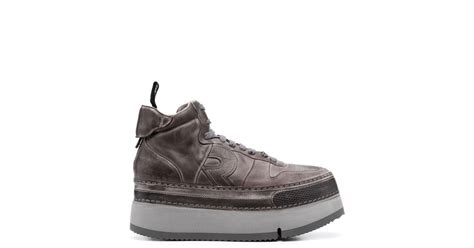 R13 The Riot Platform Leather Sneakers in Brown | Lyst