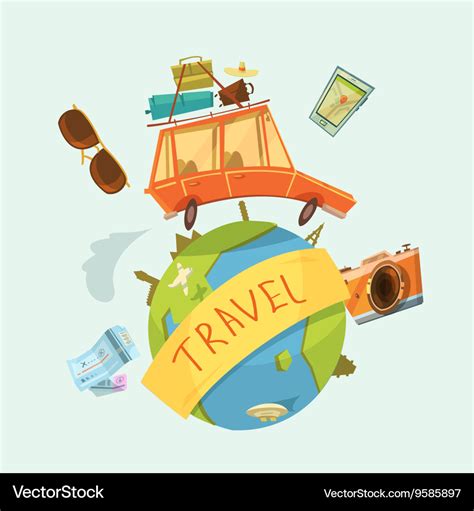 Travel around the world concept Royalty Free Vector Image