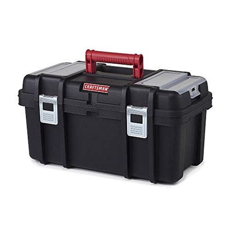 Craftsman 19 Inch Tool Box with Tray - Black/Red | Tool box, Plastic tool box, Plastic manufacturers