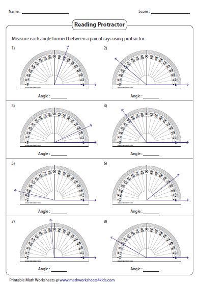 Measuring Angles and Protractor Worksheets