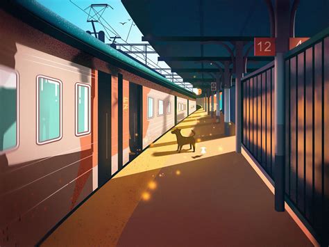 Train Station Illustration | Train illustration, Train art, Train station architecture