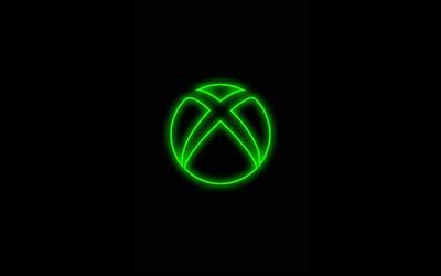 Download wallpapers Xbox green logo, minimalism, black backgrounds, creative, artwork, Xbox logo ...