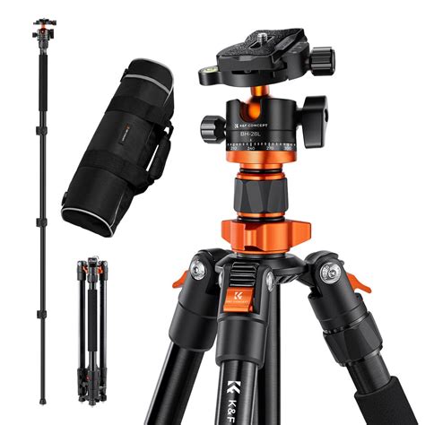 K&F Concept 62" Aluminum Tripod Monopod with Quick Release Plate, Ball Head and Compact Travel ...