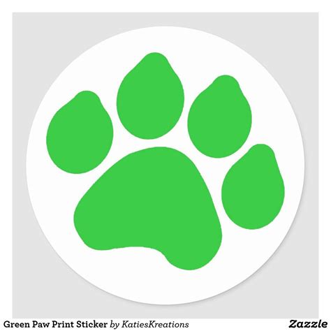 Green Paw Print Sticker | Zazzle.com | Paw print stickers, Tiger paw ...