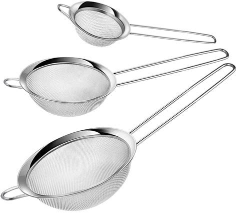 SMARTWARE Swify Fine Mesh Strainer Set of 3 Stainless Steel Strainers ...