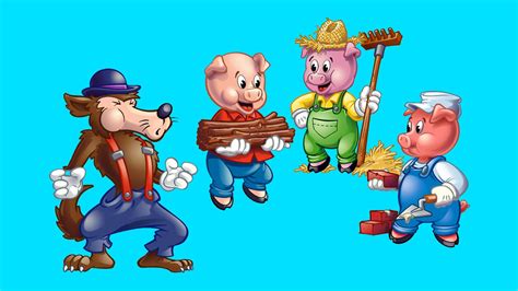 Three Small Pigs And Big Bad Wolf Wallpaper Hd For Desktop 3840x2160 ...