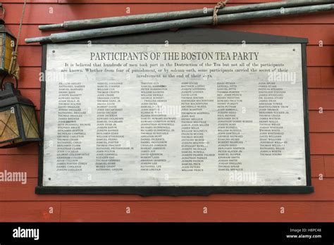 Boston Tea Party Museum. List of Participants of the Boston Tea Party ...