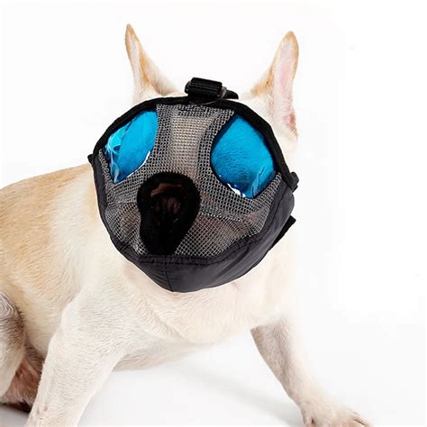 Short Snout Pet Dog Mouth Mesh Muzzle Mask Soft Visible Breathable Adjustable Dog Mesh-in ...