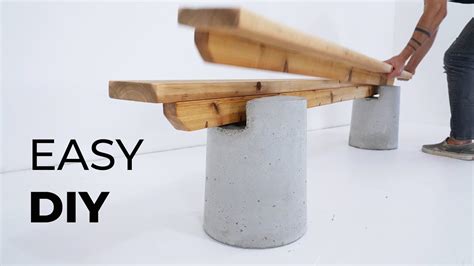 DIY Concrete and Wood Bench - YouTube