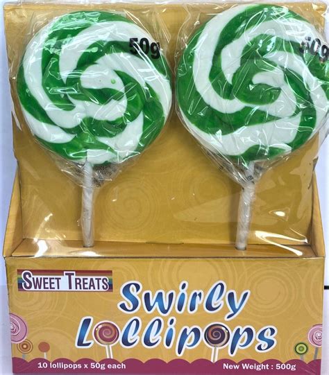 Buy Lollipops Swirly Green 10 Pack Best Before June 2023 Online | Lolly ...