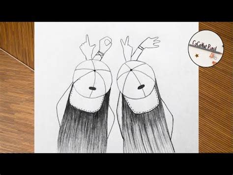 Best Friends Pencil Drawing Tutorial | BFF Drawing for Beginners | How ...