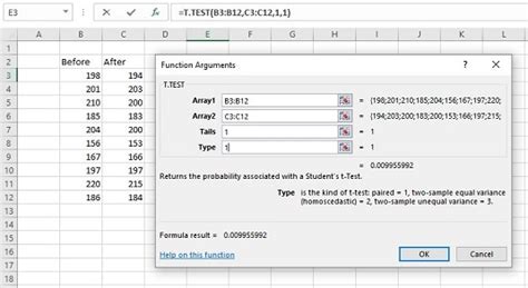 How to Use T.TEST for Matched Samples in Excel - dummies