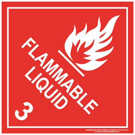 CLASS 3 - FLAMMABLE LIQUID - WHITE | Buy Now | Discount Safety Signs Australia